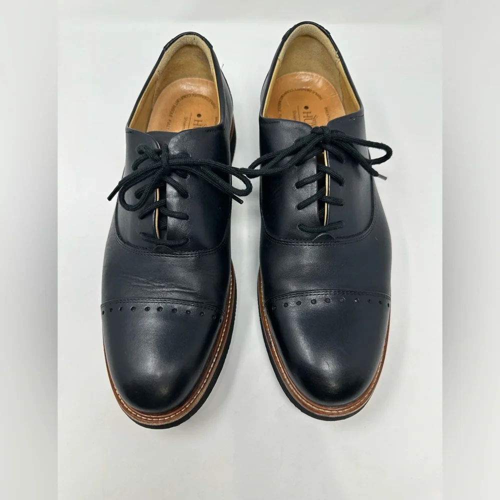 Samuel Hubbard Market‎ Cap Black Leather Comfort Dress Shoes Vibram Soles 11.5